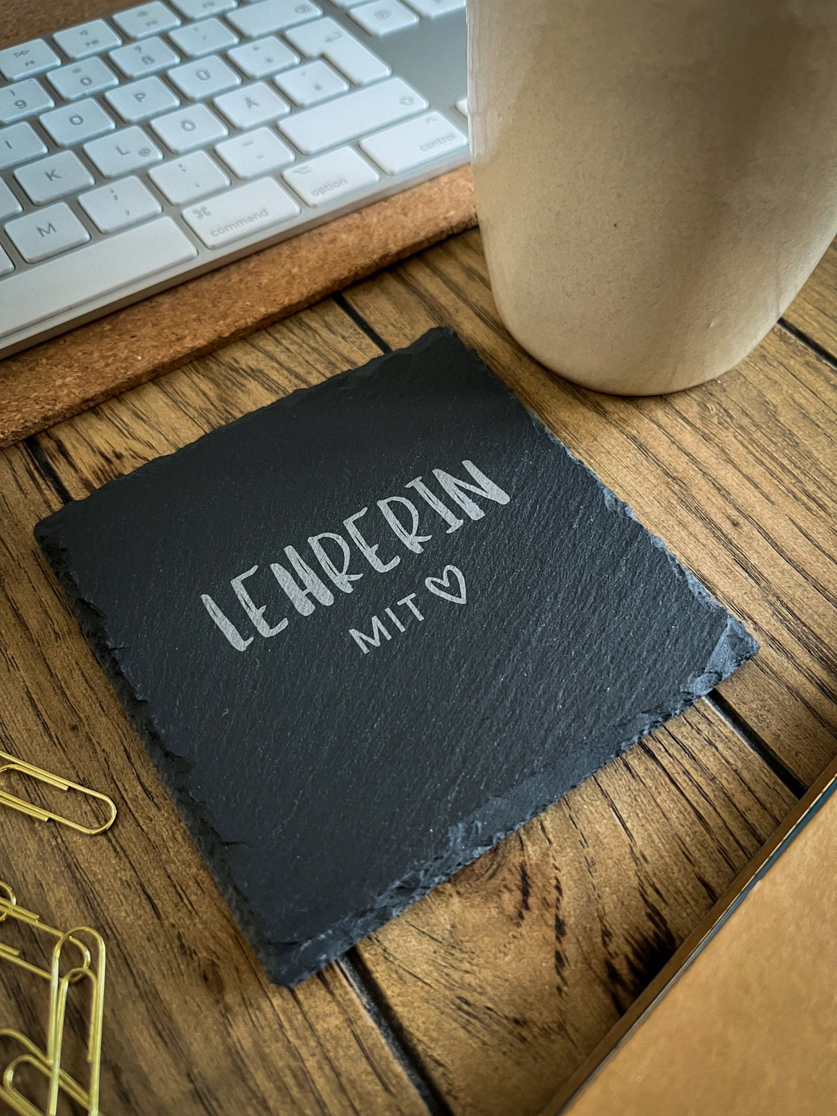 Personalisiertes Abschiedsgeschenk für Lehrer | Untersetzer Lehrer/in mit Herz