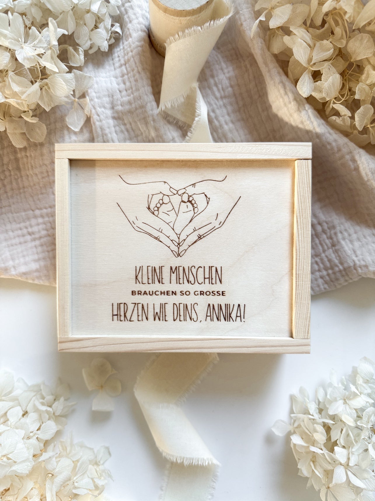 Personalisiertes Abschiedsgeschenk für Hebamme aus Holz