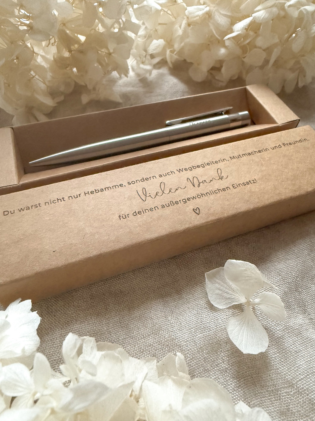 Personalisierter Kugelschreiber aus Edelstahl für Hebamme mit Gravur & Geschenkbox | Du warst nicht nur