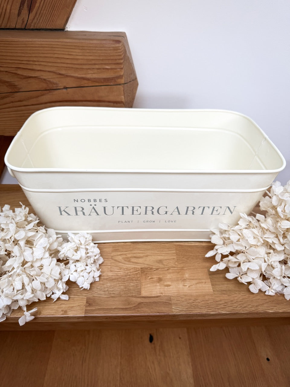 Personalisierter Metall-Blumenkasten "Kräutergarten" | Gravur "Plant Grow Love" | Geschenk zum Grillabend & Gartenparty