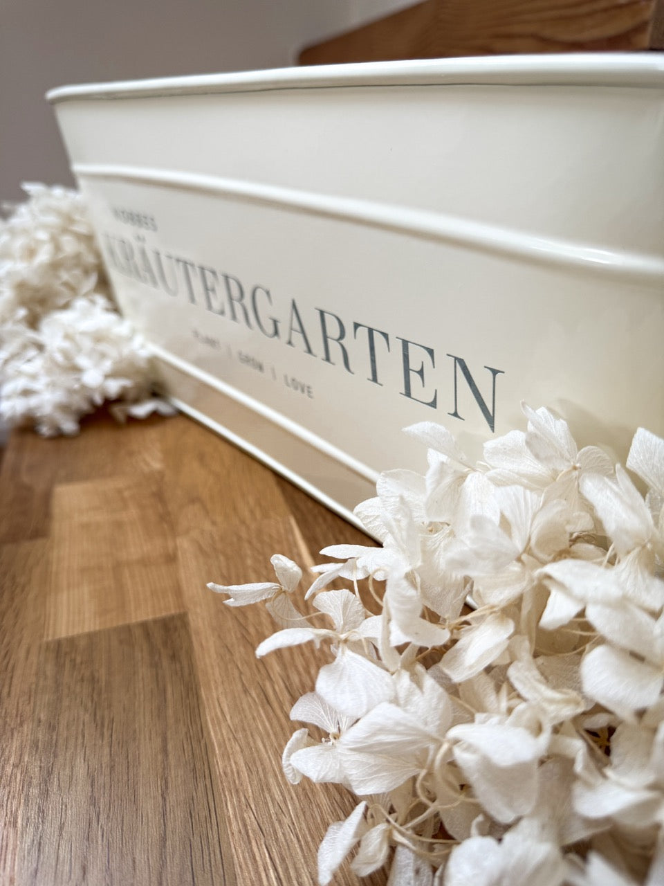 Personalisierter Metall-Blumenkasten "Kräutergarten" | Gravur "Plant Grow Love" | Geschenk zum Grillabend & Gartenparty