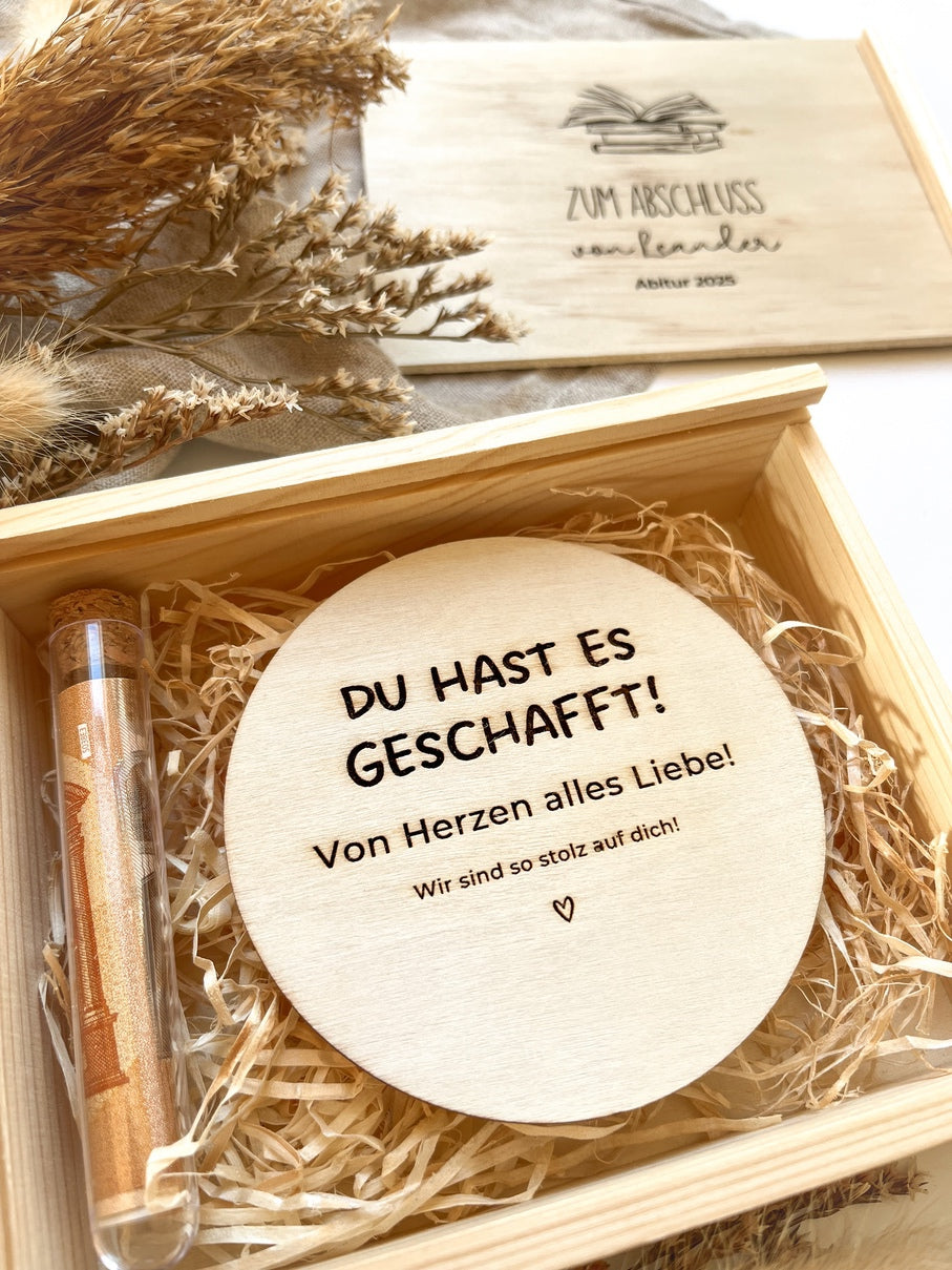 Geschenkidee Abitur - Geldgeschenk Abitur personalisiert - Abschlussgeschenk Gymnasium