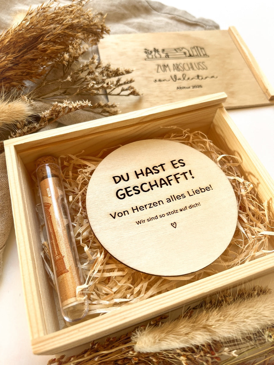 Geldgeschenk Abitur personalisiert - Abschlussgeschenk Gymnasium - Geschenkidee Abitur