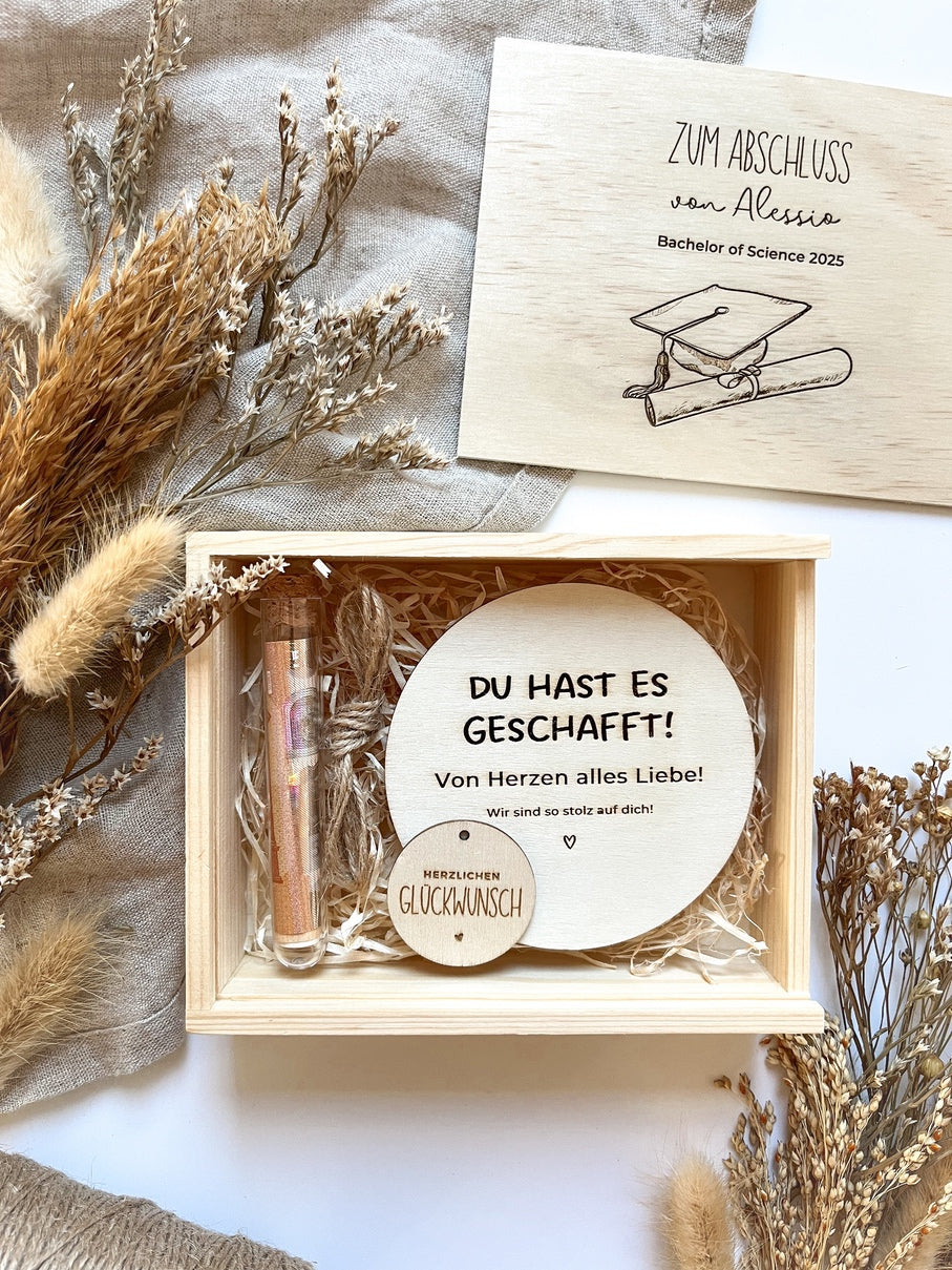 Abschlussgeschenk Bachelor Studium - Geschenkidee Studienabschluss
