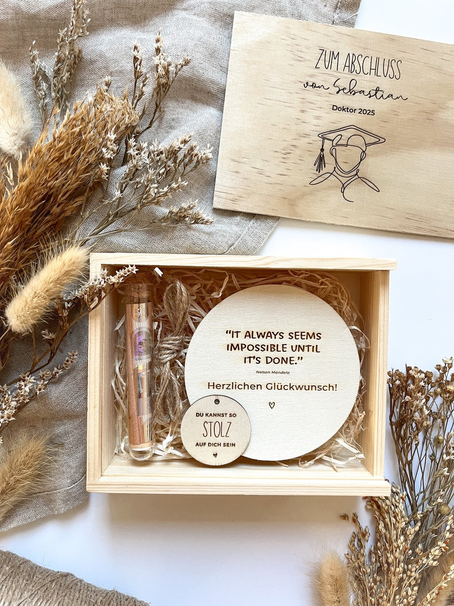 Geschenk Promotion Doktor - Geldgeschenk Doktortitel personalisiert - Geschenkidee Doktor