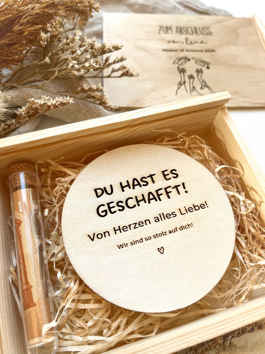 Geschenkidee Studienabschluss - Geldgeschenk Abschluss Master personalisiert