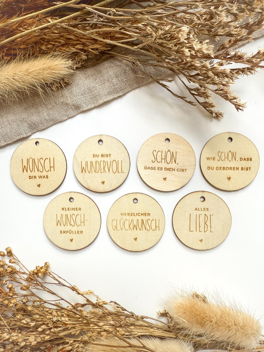 Personalisiertes Geldgeschenk Gravur & Namen zum 1. Geburtstag aus Holz