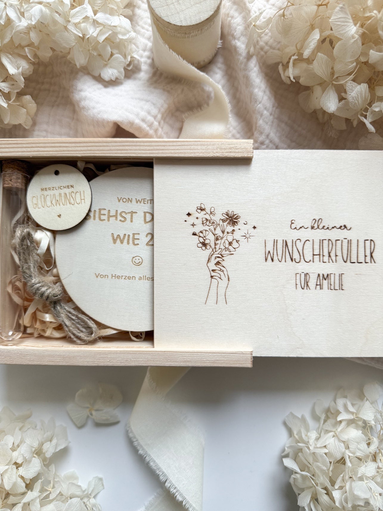 Personalisiertes Geldgeschenk zum Geburtstag aus Holz | Blumenstrauß