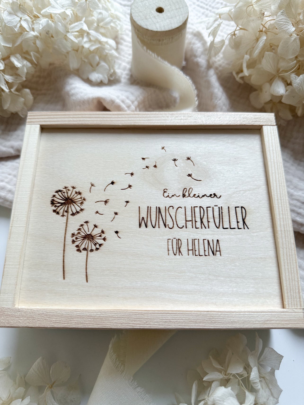 Personalisiertes Geldgeschenk zum Geburtstag aus Holz | Pusteblume