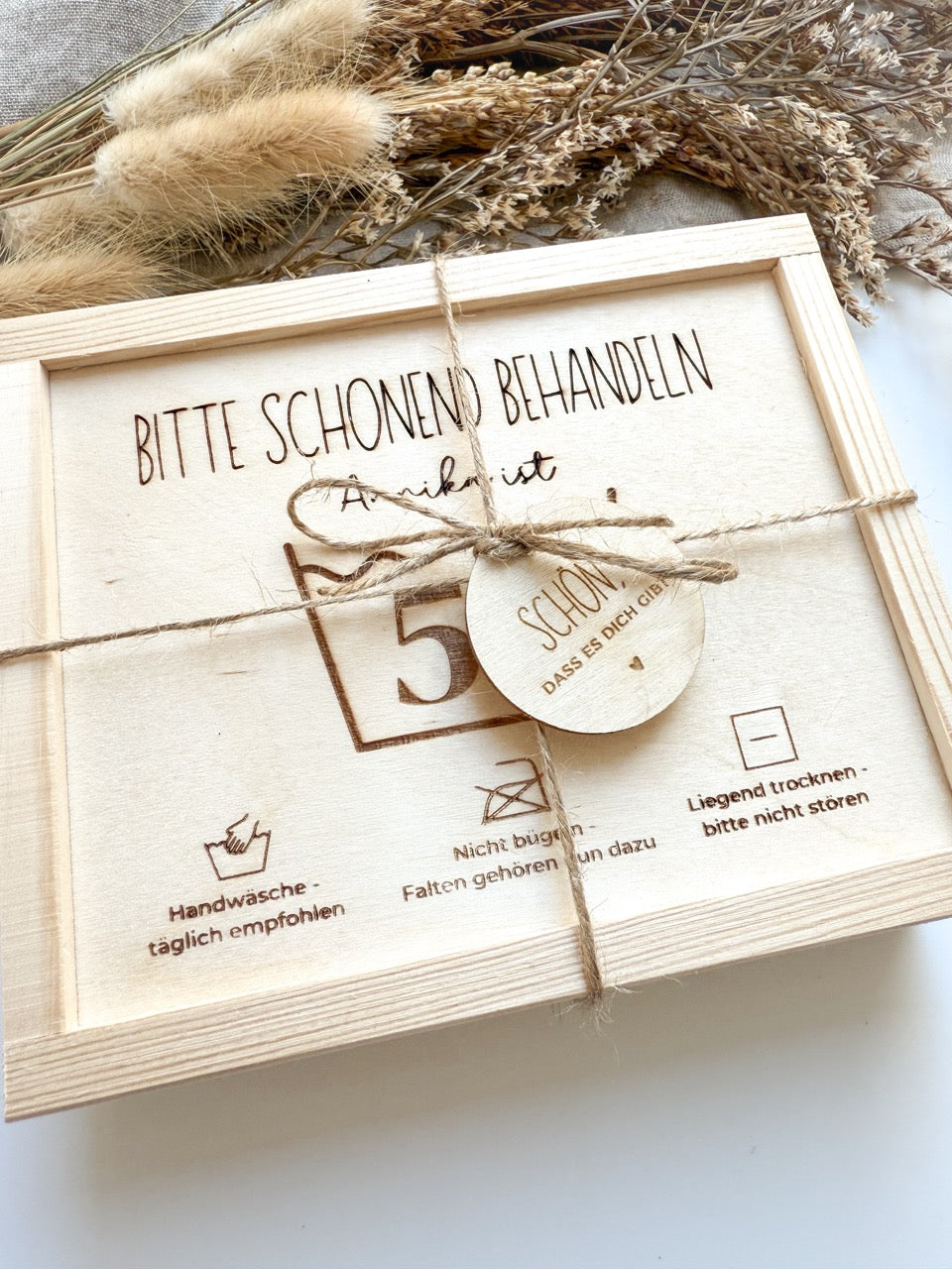 Personalisiertes Geldgeschenk mit Gravur & Namen zum 50. Geburtstag aus Holz