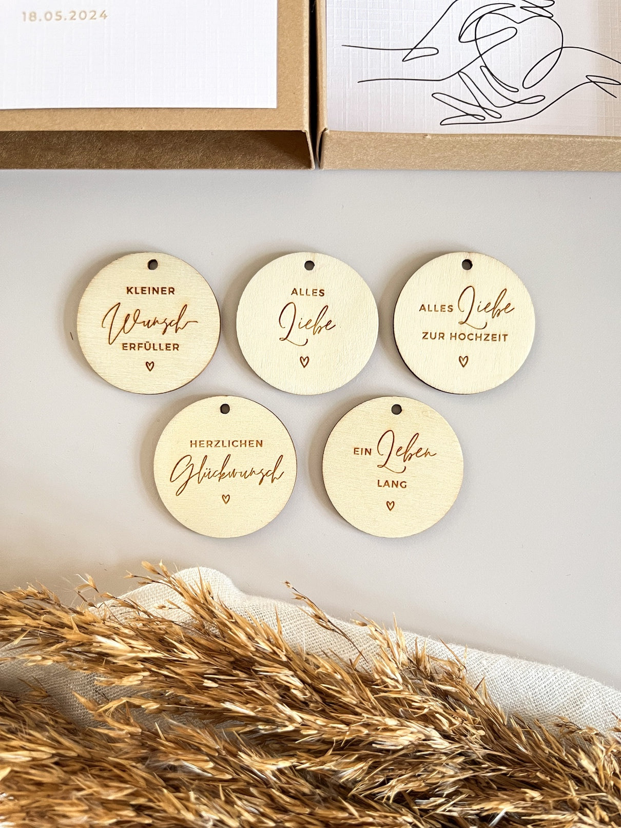 Personalisiertes Geldgeschenk zur Hochzeit | Minimalistisch | Hände mit Herz