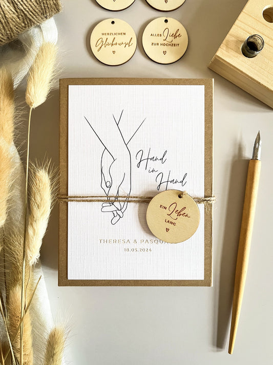 Personalisiertes Geldgeschenk zur Hochzeit | Minimalistisch | Hand in Hand