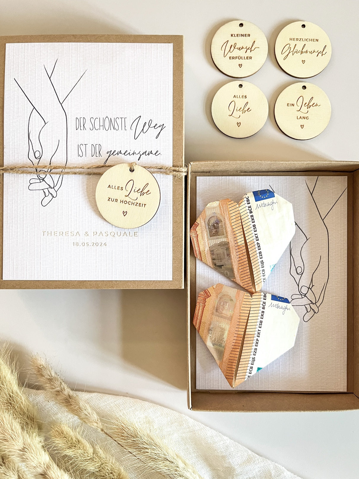 Personalisiertes Geldgeschenk zur Hochzeit | Minimalistisch | Gemeinsamer Weg