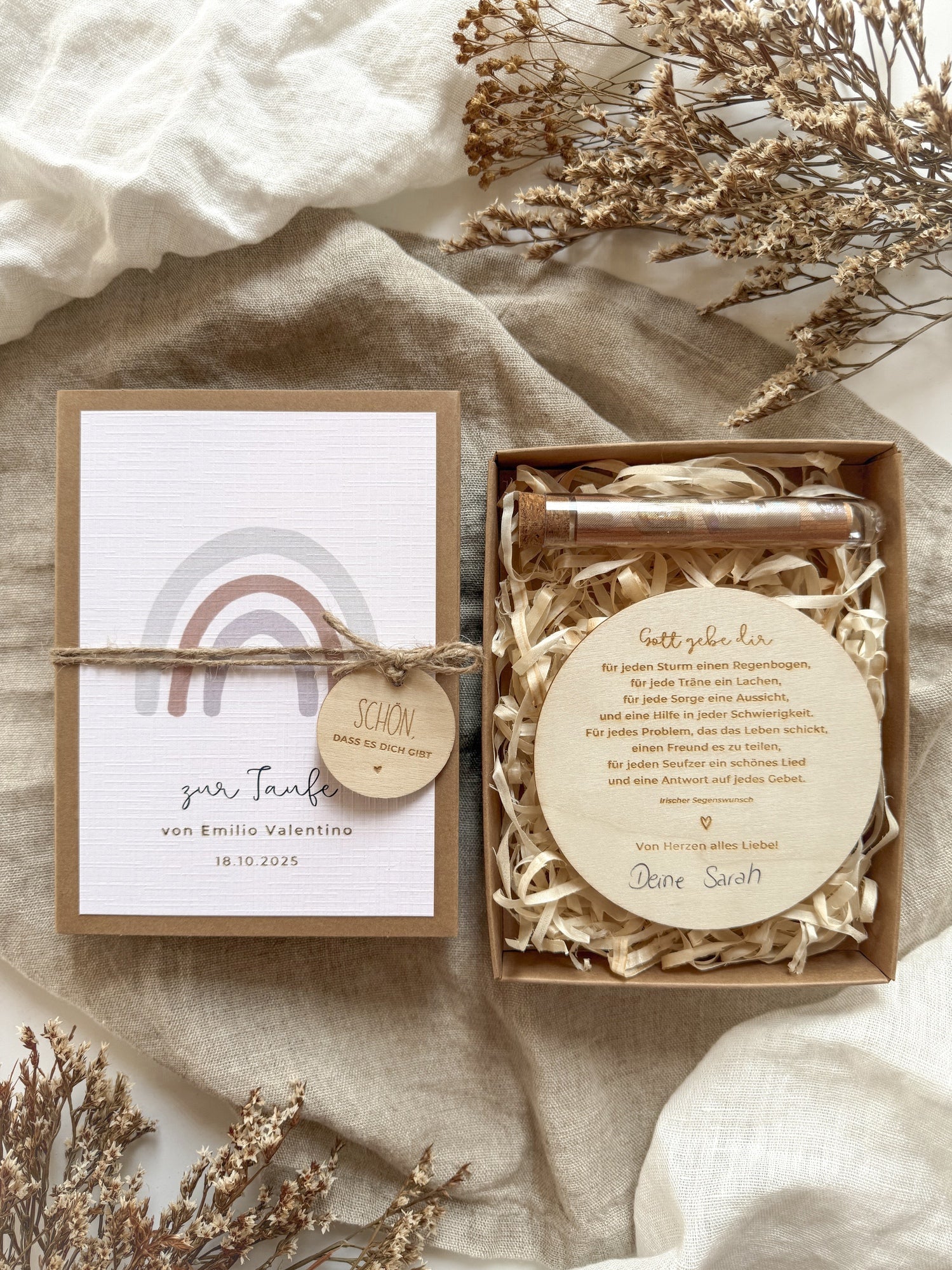 Personalisiertes Geldgeschenk zur Taufe | Regenbogen