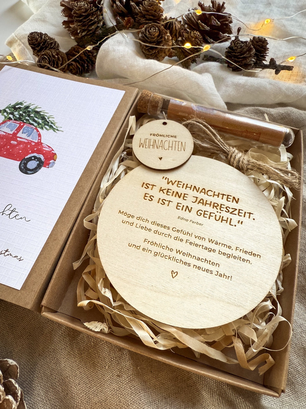 Personalisiertes Geldgeschenk zu Weihnachten | Auto mit Tanne