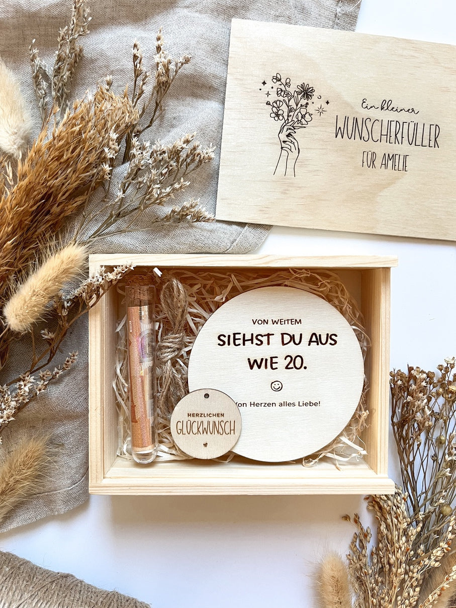 Personalisiertes Geldgeschenk zum Geburtstag aus Holz | Geschenk für die beste Freundin