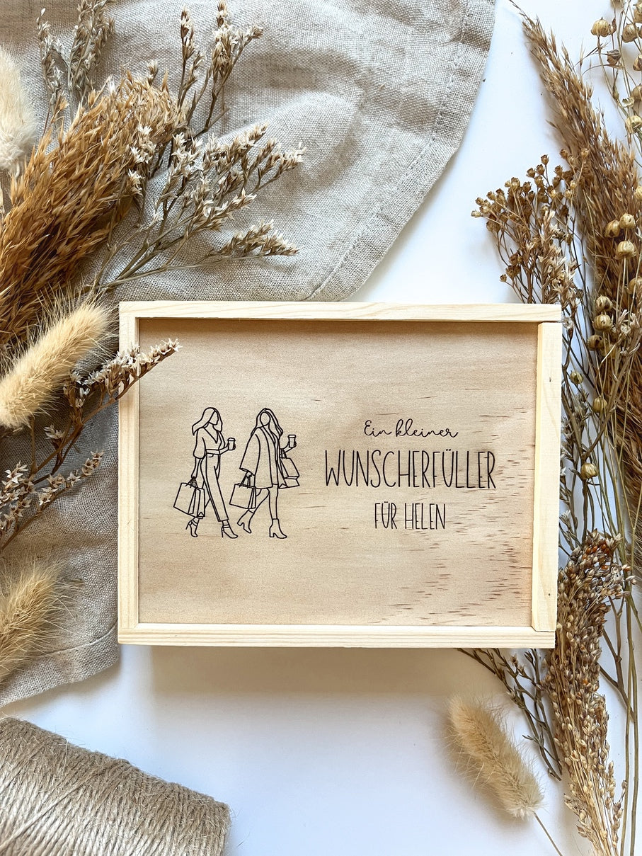 Personalisiertes Geldgeschenk mit Gravur und Namen zum Geburtstag aus Holz | Shopping