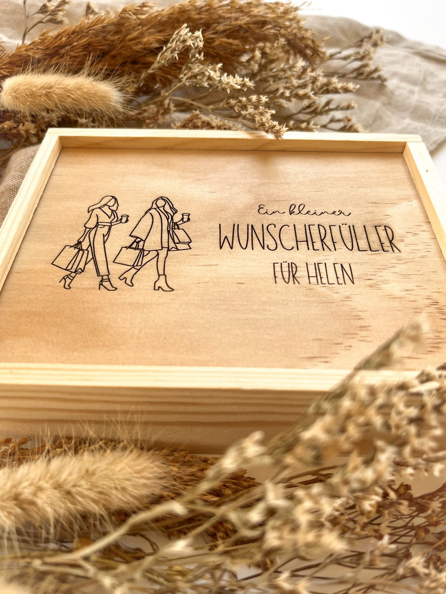 Personalisiertes Geldgeschenk mit Gravur und Namen zum Geburtstag aus Holz | Shopping