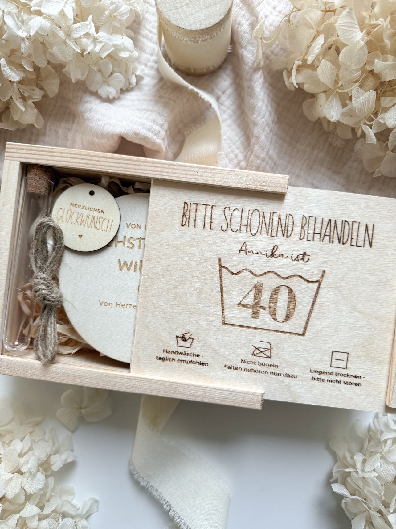 Personalisiertes Geldgeschenk zum 40. Geburtstag aus Holz