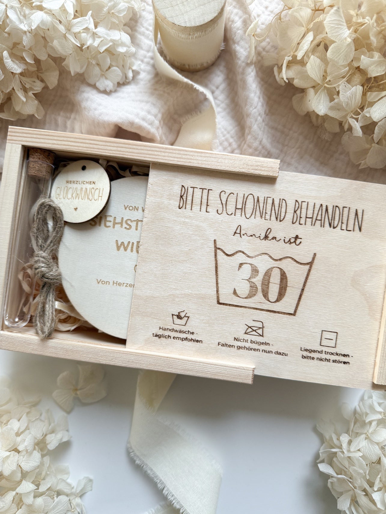 Personalisiertes Geldgeschenk zum 30. Geburtstag aus Holz