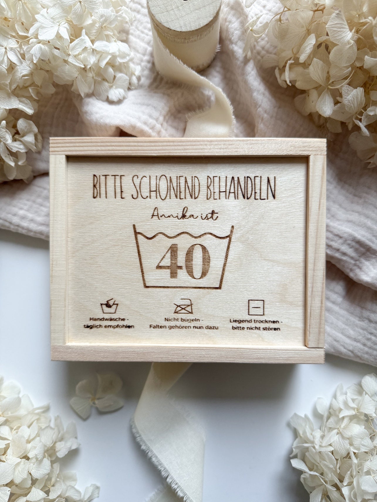 Personalisiertes Geldgeschenk zum 40. Geburtstag aus Holz