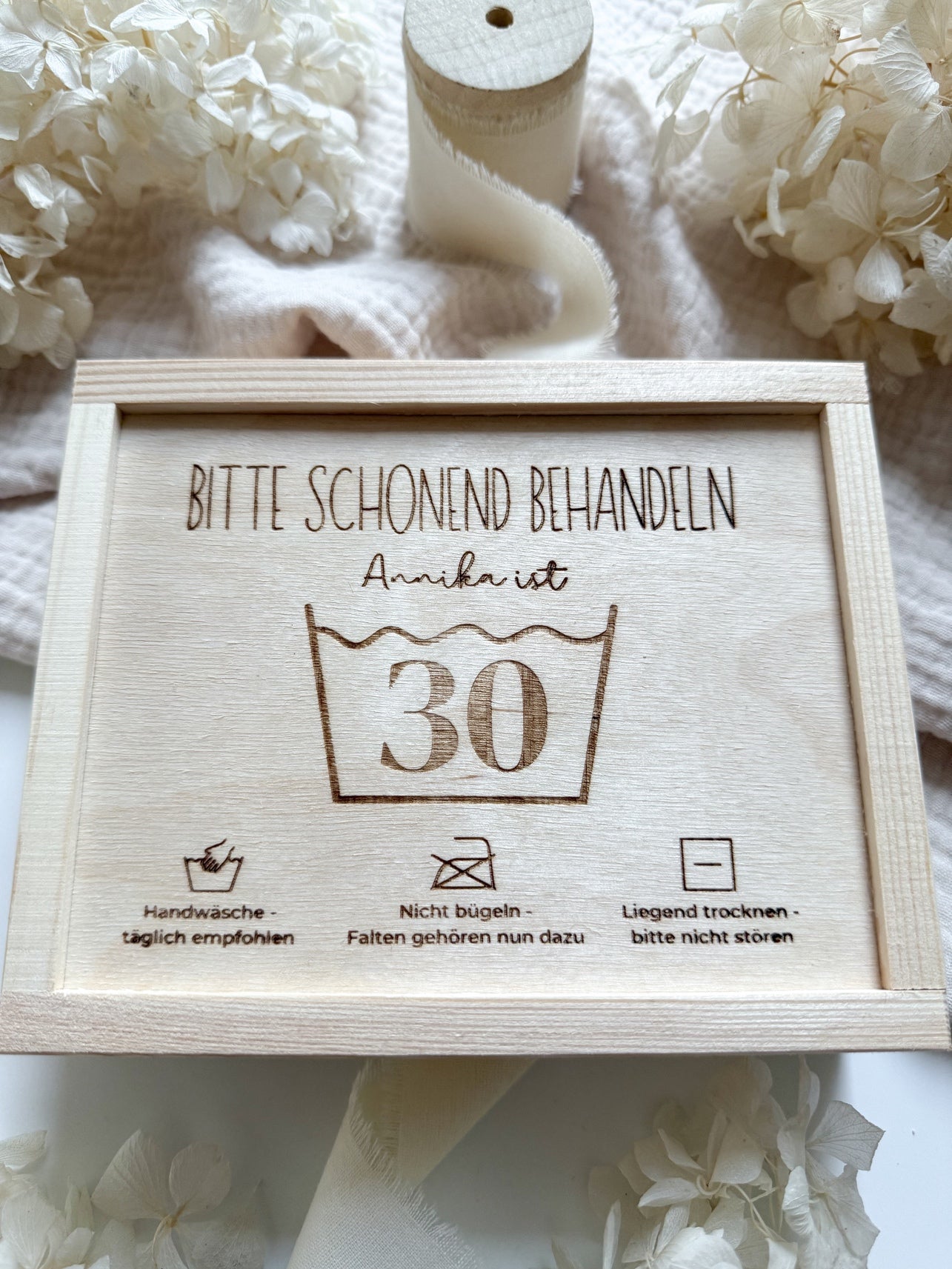 Personalisiertes Geldgeschenk zum 30. Geburtstag aus Holz
