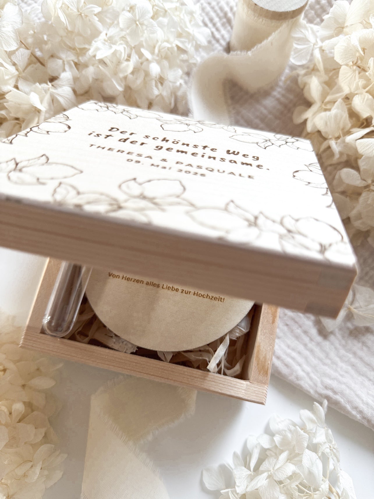Personalisiertes Geldgeschenk aus Holz zur Hochzeit | Zitronen