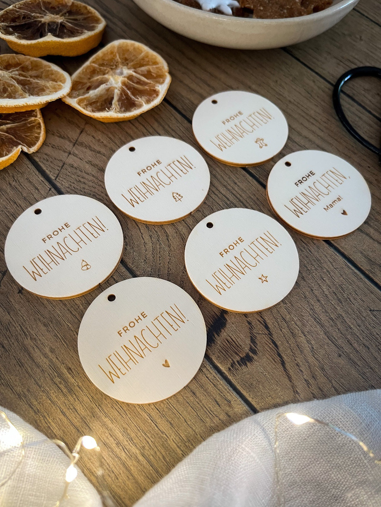 Personalisierte Geschenkanhänger für Weihnachtsgeschenke | 5er-Set