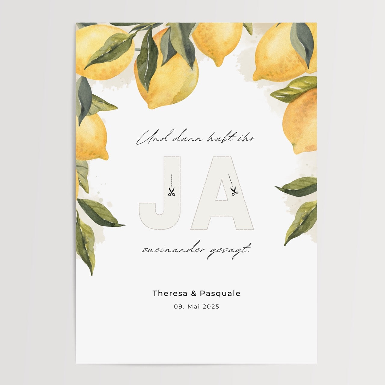 Personalisiertes Geldgeschenk zur Hochzeit "Zitrone" | Druckvorlage (digitaler Download)