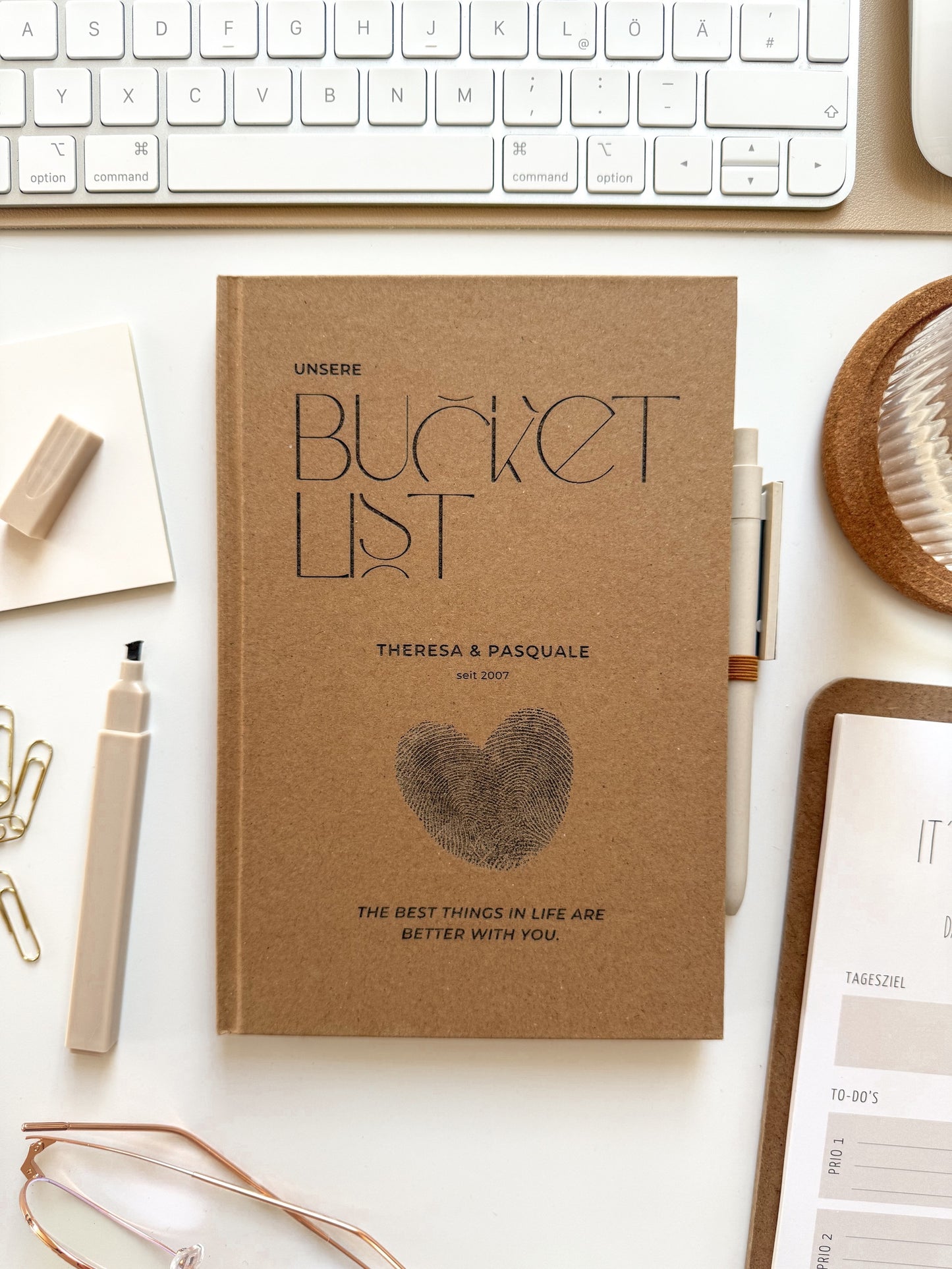 Personalisiertes Bucket-List-Notizbuch (A5) zur Hochzeit | Geschenk für Paare