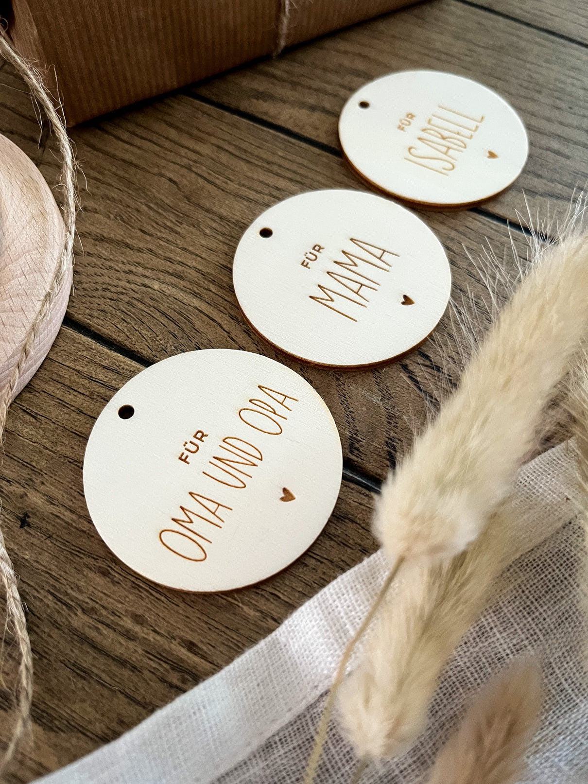 Personalisierte Geschenkanhänger mit Wunschnamen