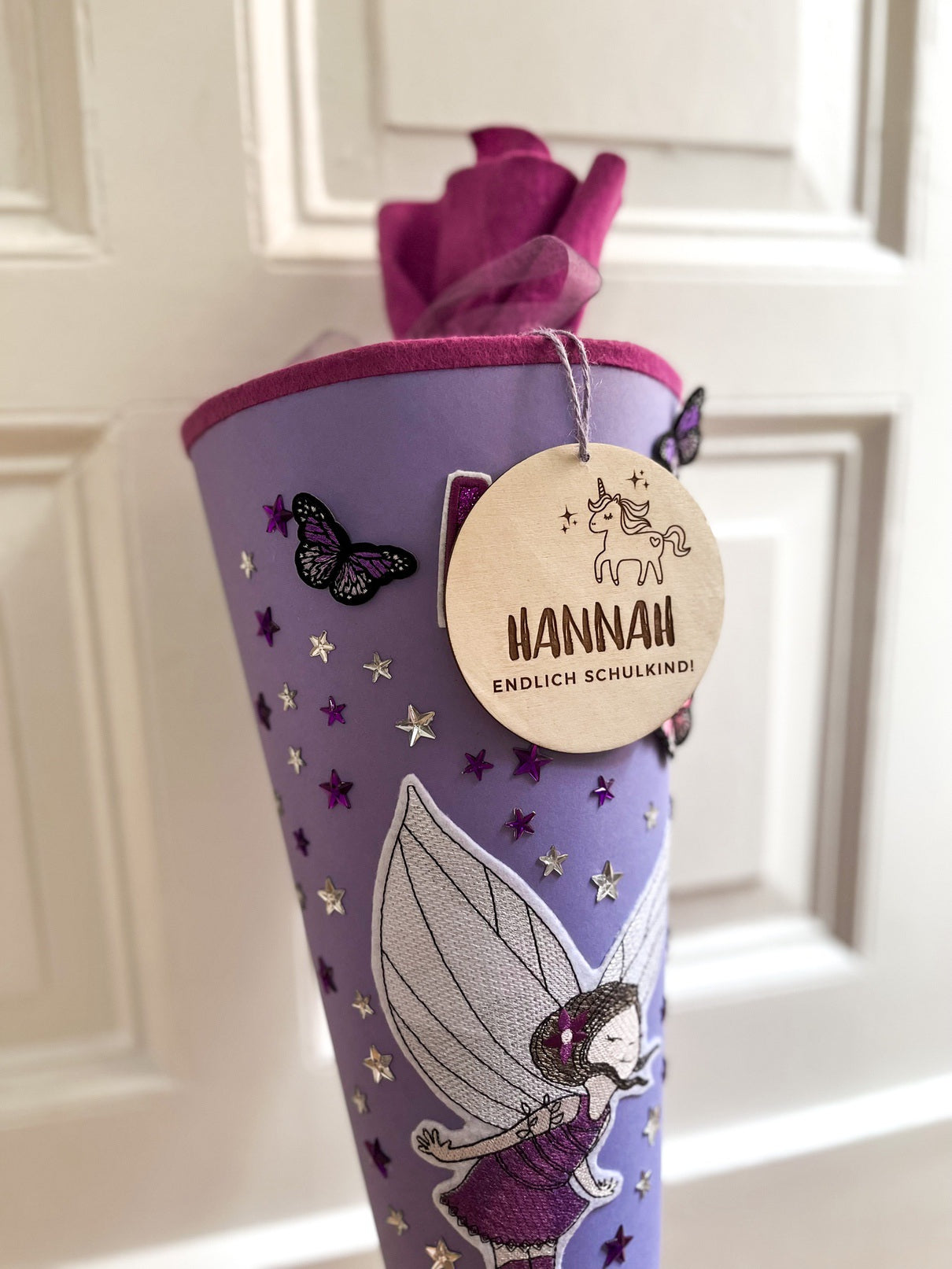 Personalisierter Schultütenanhänger aus Holz