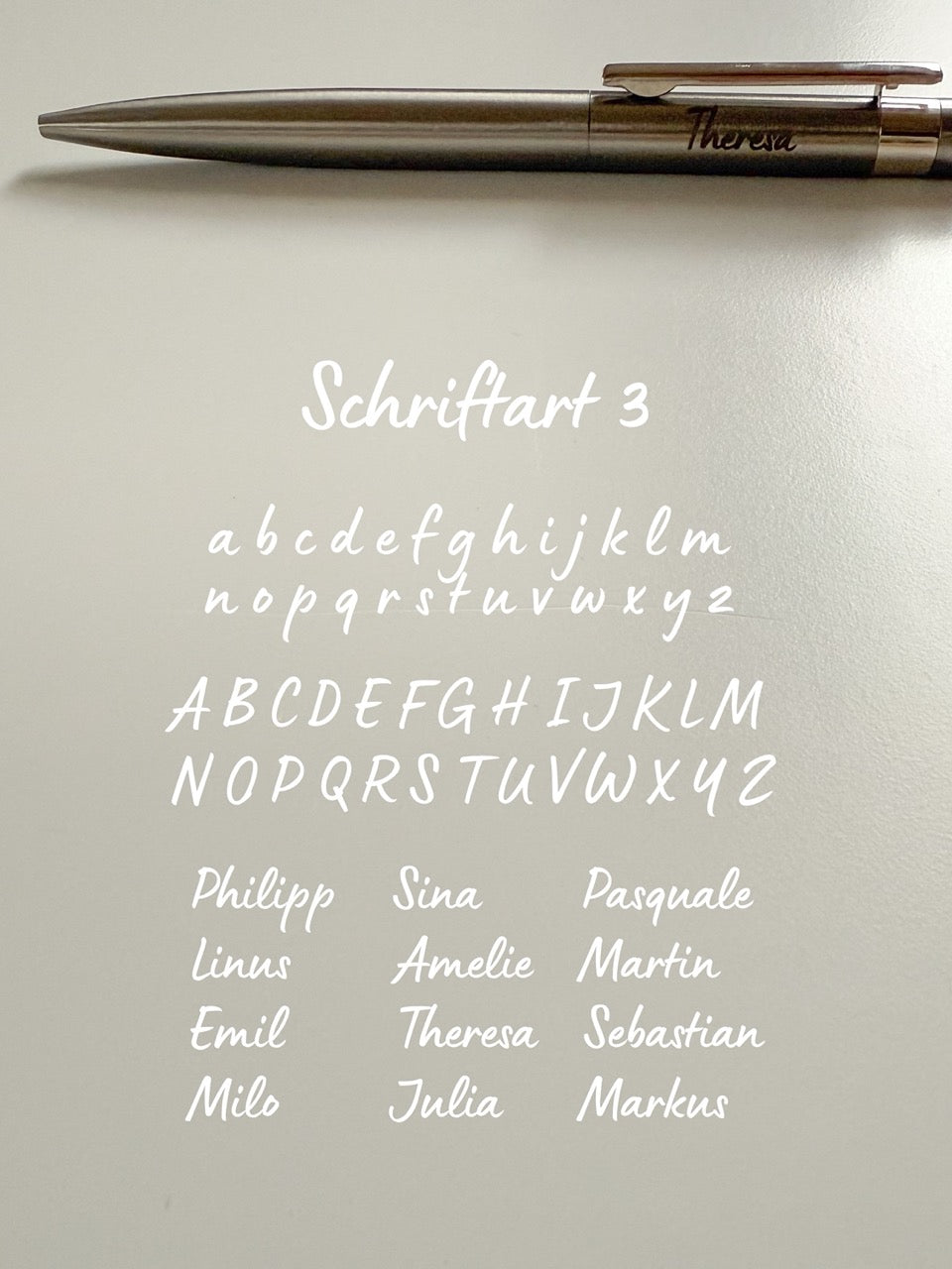 Personalisierter Kugelschreiber aus Edelstahl mit Gravur & Geschenkbox zu Weihnachten | Definition Weihnachten