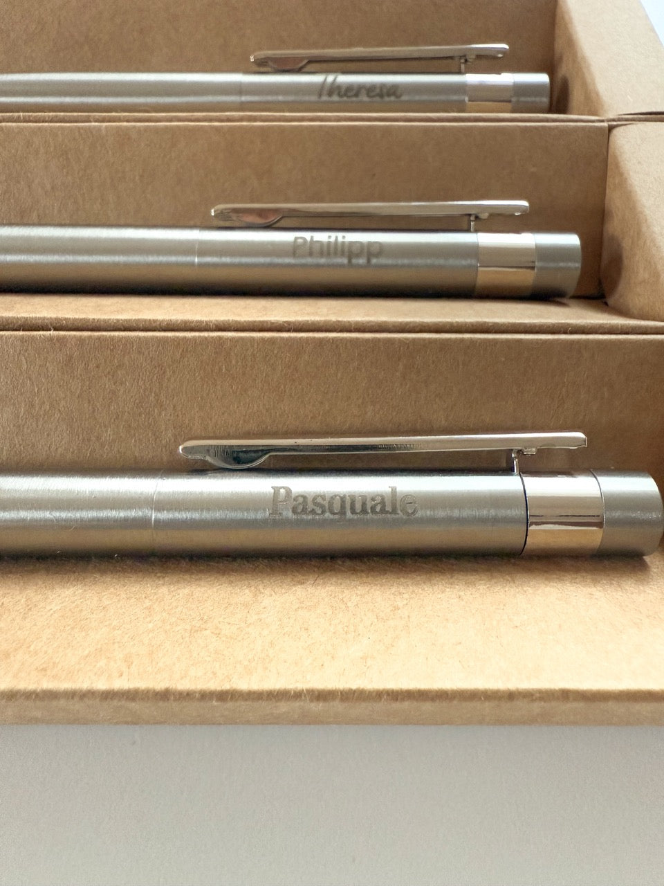 Personalisierter Kugelschreiber aus Edelstahl mit Gravur & Geschenkbox zu Weihnachten | Mistelzweig