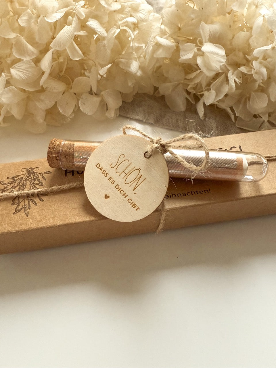 Personalisierter Kugelschreiber aus Edelstahl mit Gravur & Geschenkbox zu Weihnachten | Mistelzweig