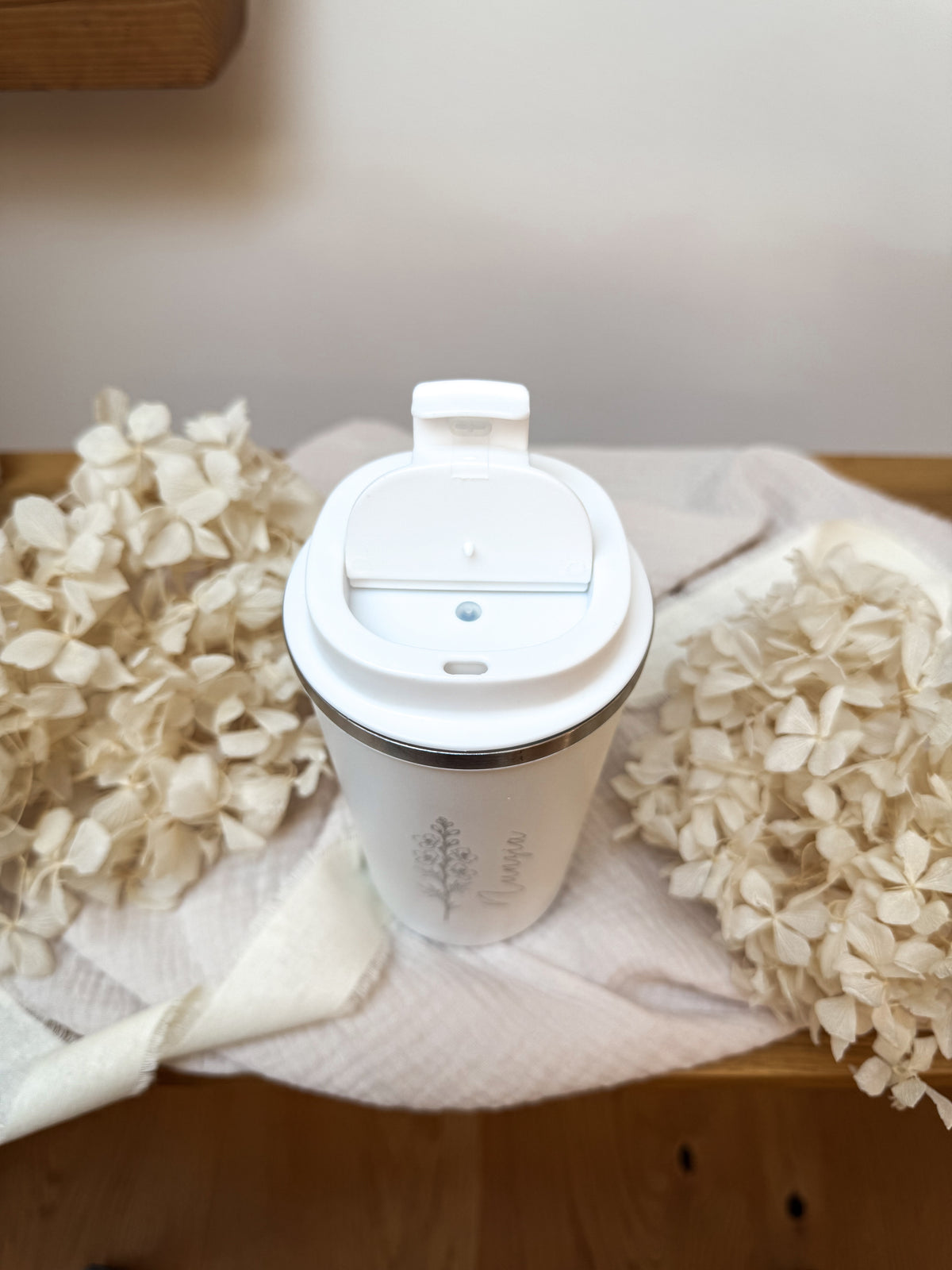 Personalisierter Thermobecher mit Namen | Geburtsblume