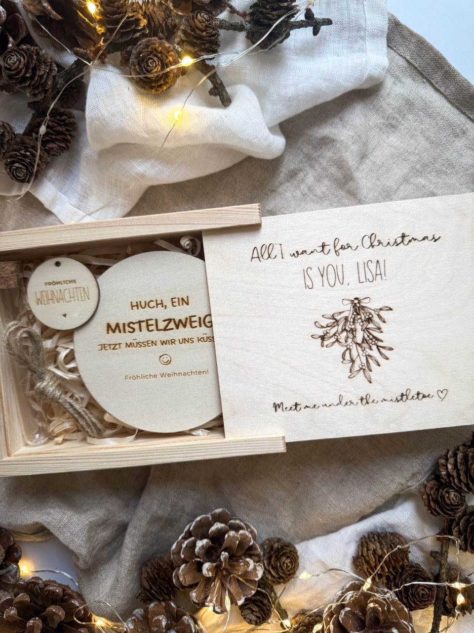 Personalisiertes Geldgeschenk zu Weihnachten aus Holz | All I want for Christmas is You