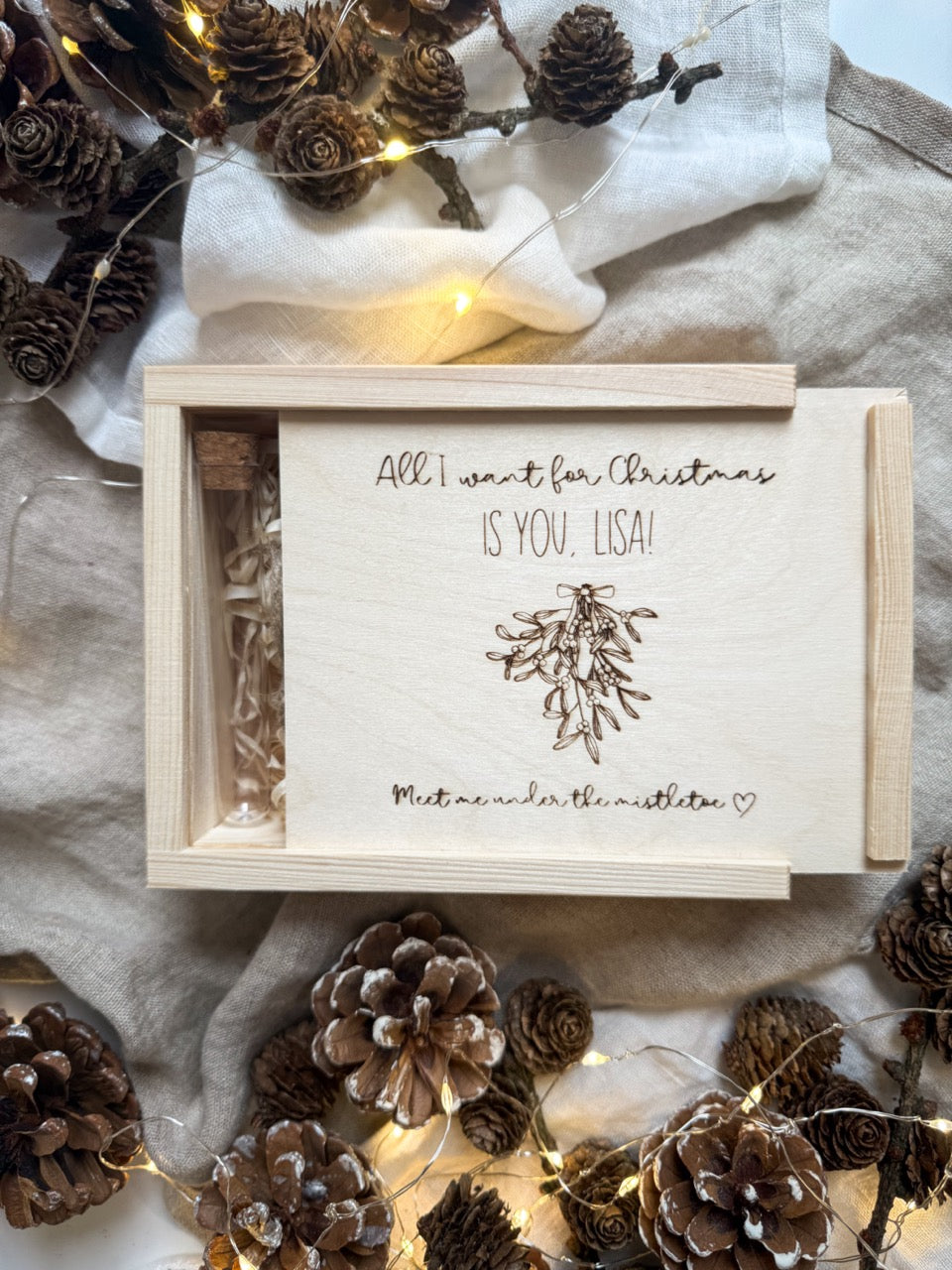Personalisiertes Geldgeschenk zu Weihnachten aus Holz | All I want for Christmas is You
