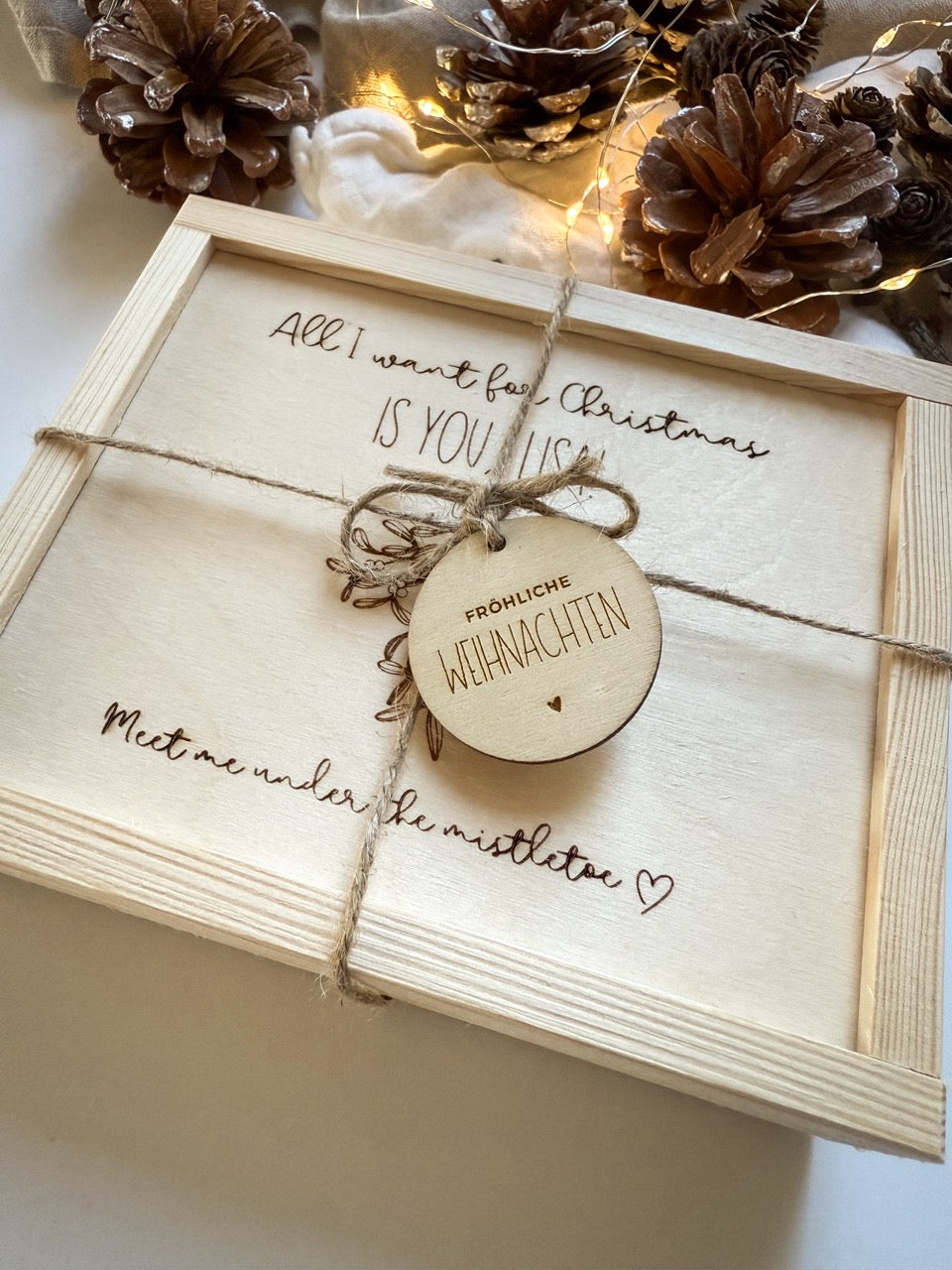 Personalisiertes Geldgeschenk zu Weihnachten aus Holz | All I want for Christmas is You