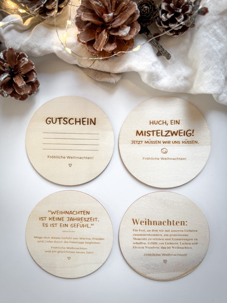 Personalisiertes Geldgeschenk zu Weihnachten aus Holz | Tannenbäume