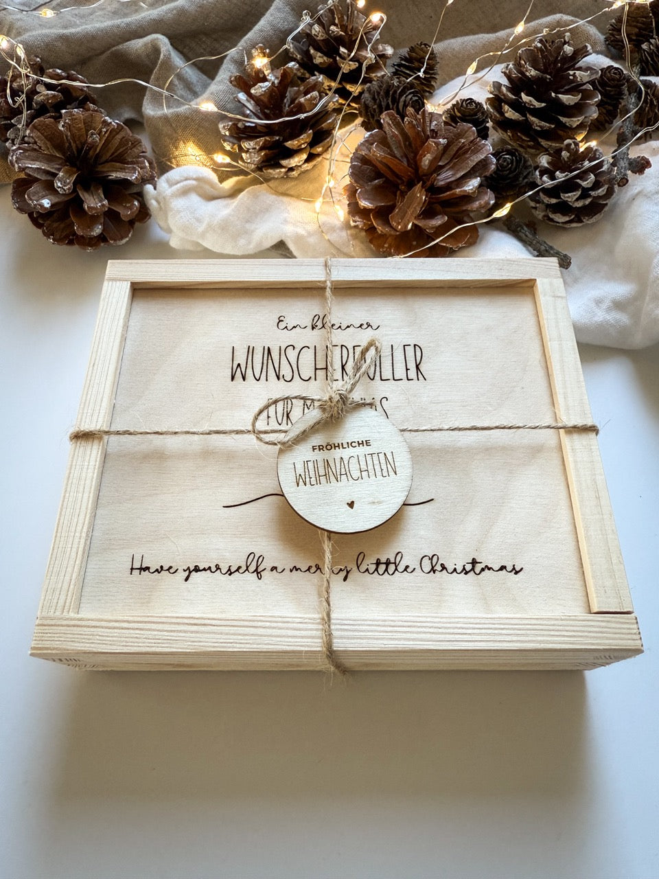 Personalisiertes Geldgeschenk zu Weihnachten aus Holz | Tannenbaum