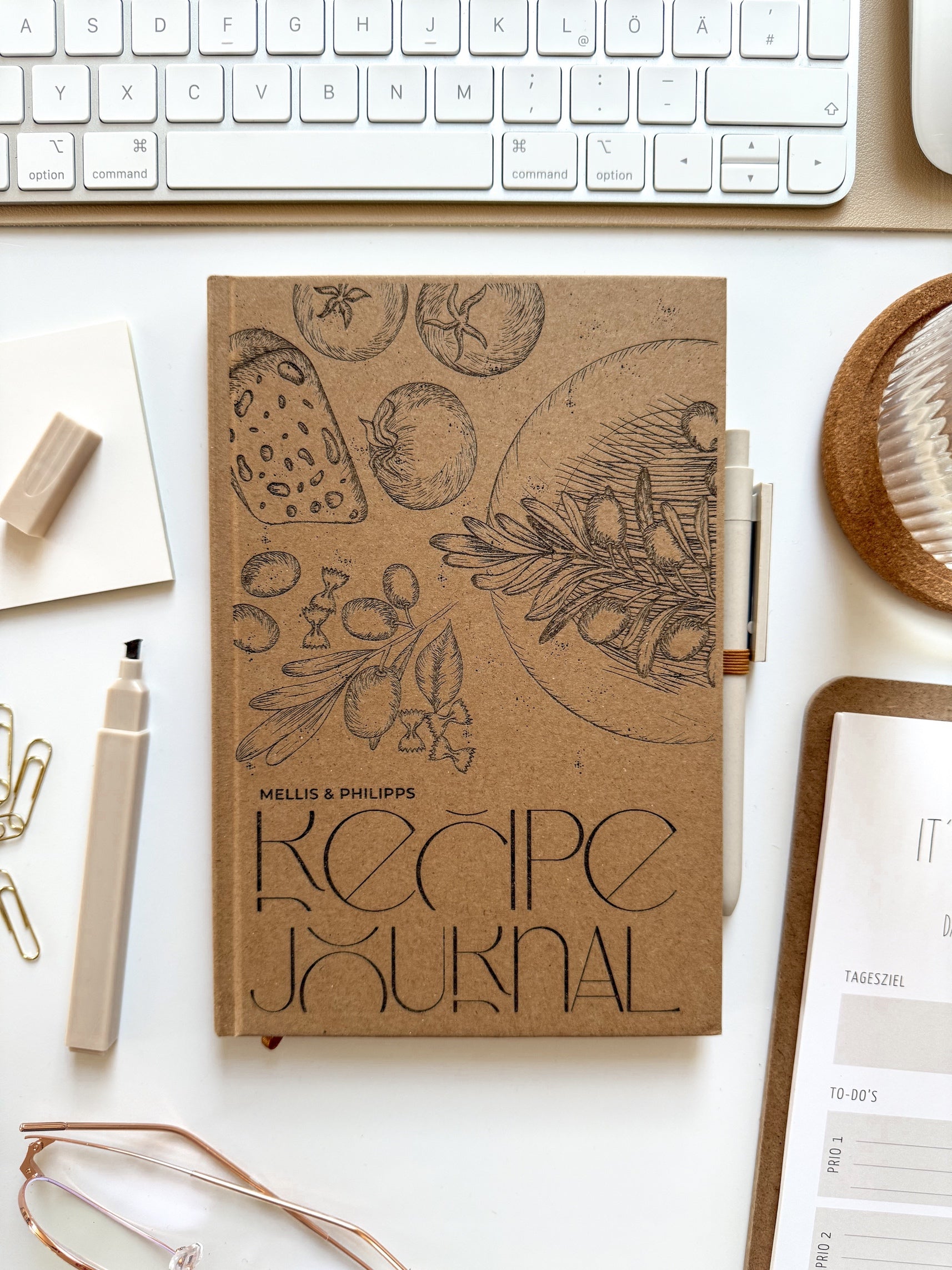 Personalisiertes Kochrezept-Notizbuch (A5) | Rezeptjournal mit Gravur & Stift