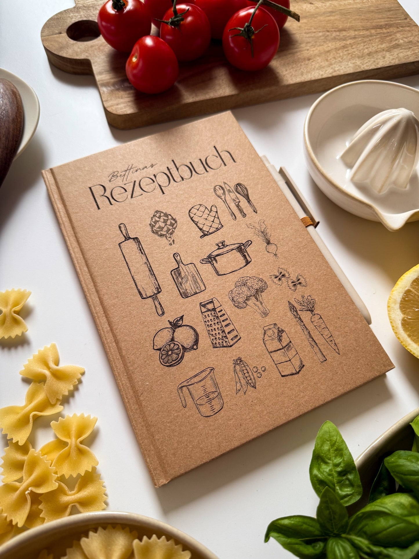 Personalisiertes Kochrezept-Notizbuch (A5) | Rezeptbuch mit Gravur & Stift