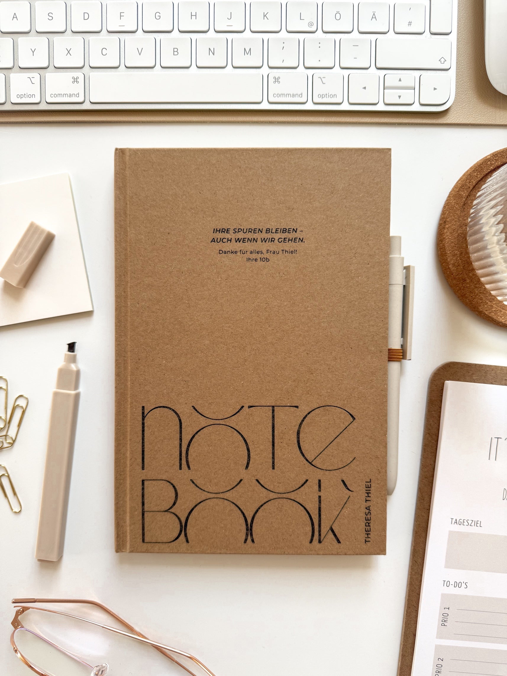 Personalisiertes Notizbuch für Lehrer zum Abschied | Notizbuch (A5) mit Gravur und Stift