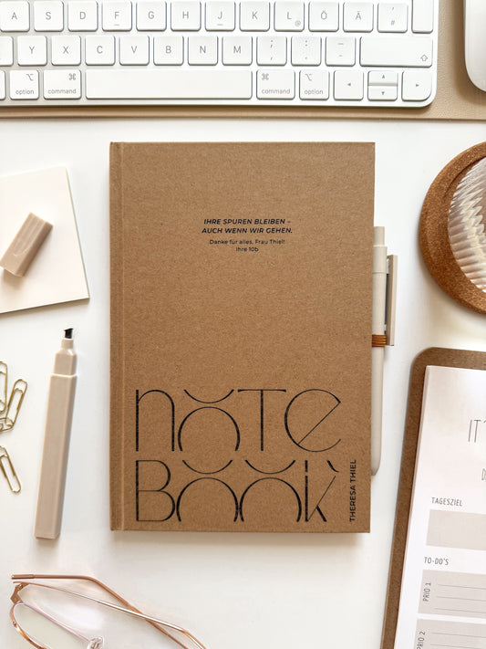 Personalisiertes Notizbuch für Lehrer zum Abschied | Notizbuch (A5) mit Gravur und Stift