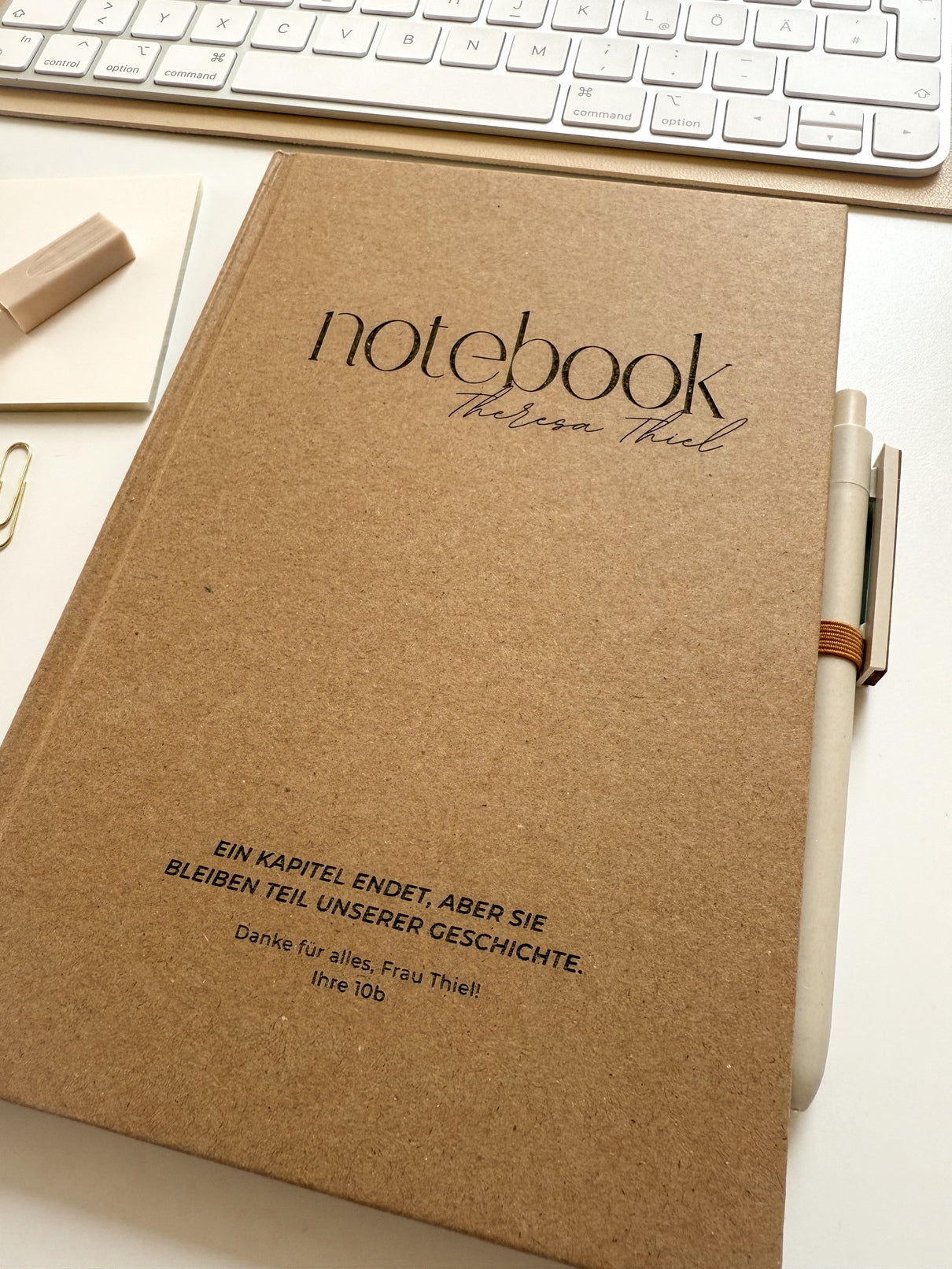 Personalisiertes Notizbuch für Lehrer zum Abschied | Notebook (A5) mit Gravur und Stift