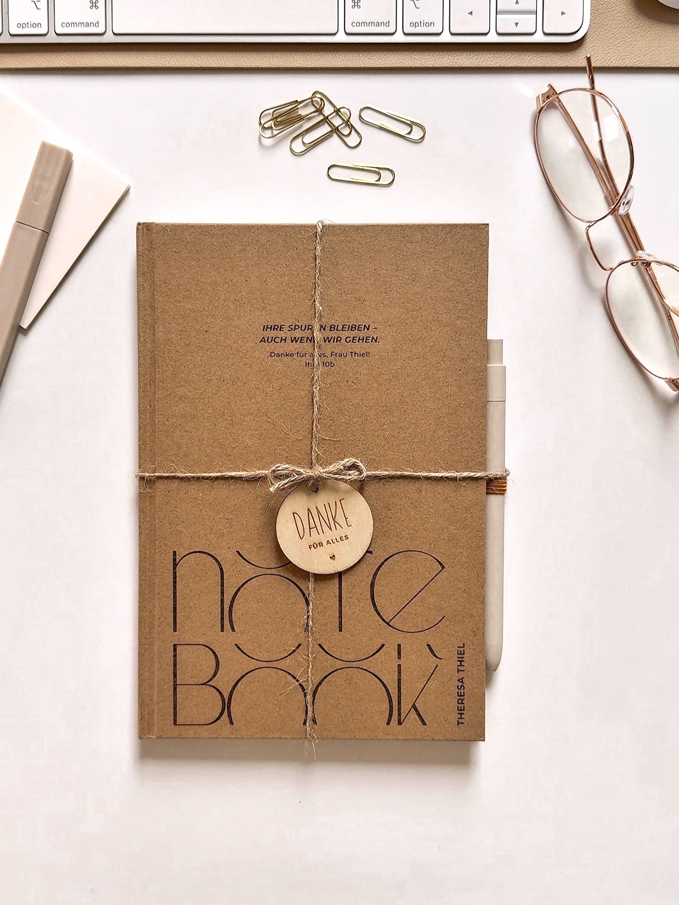 Personalisiertes Notizbuch für Lehrer zum Abschied | Notizbuch (A5) mit Gravur und Stift