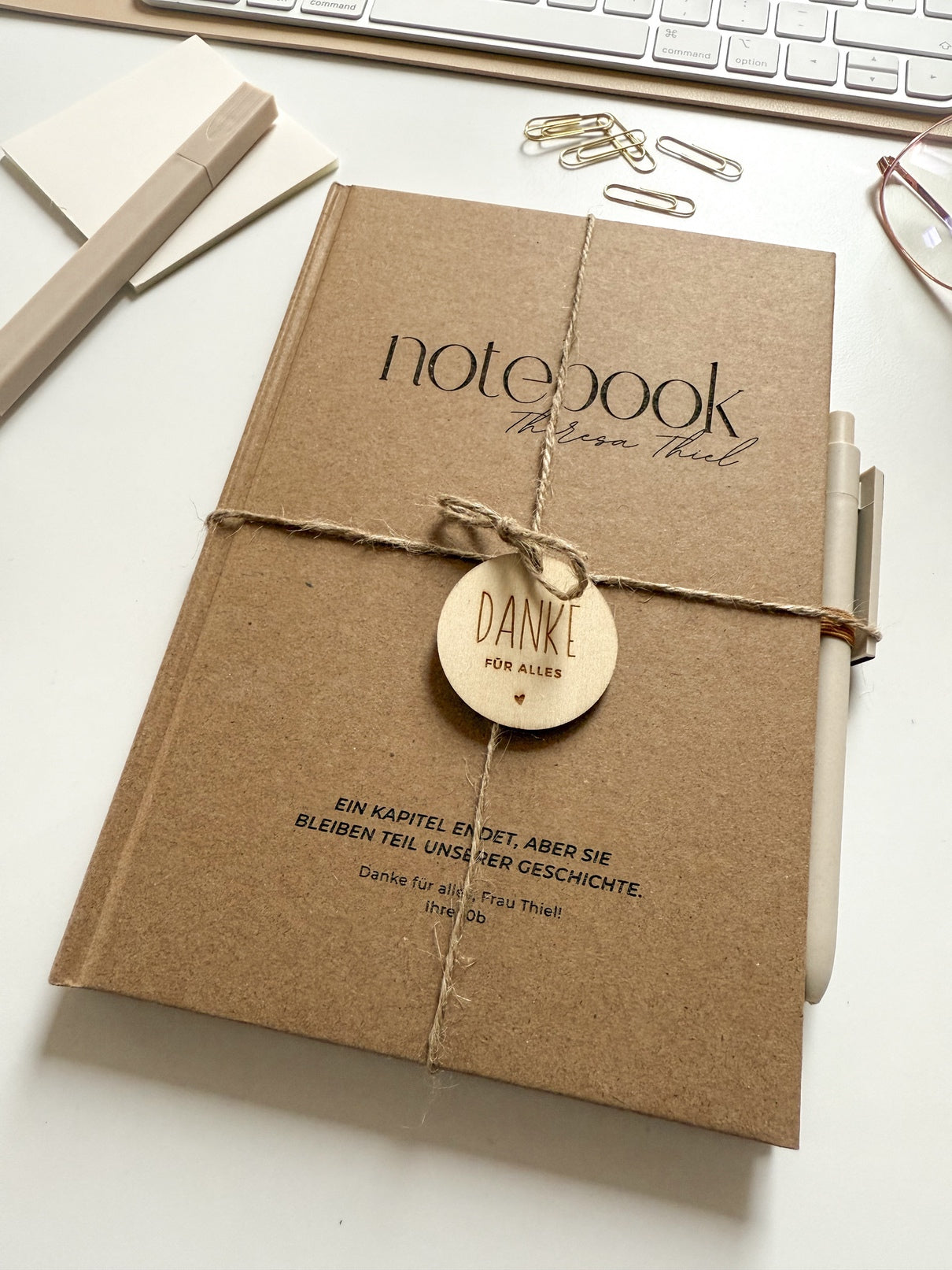 Personalisiertes Notizbuch für Lehrer zum Abschied | Notebook (A5) mit Gravur und Stift