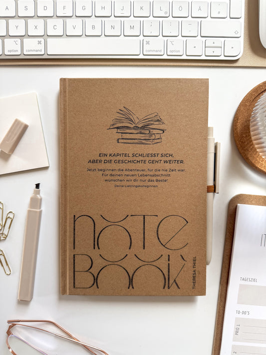 Personalisiertes Notizbuch zum Ruhestand | Notizbuch (A5) mit Gravur und Stift