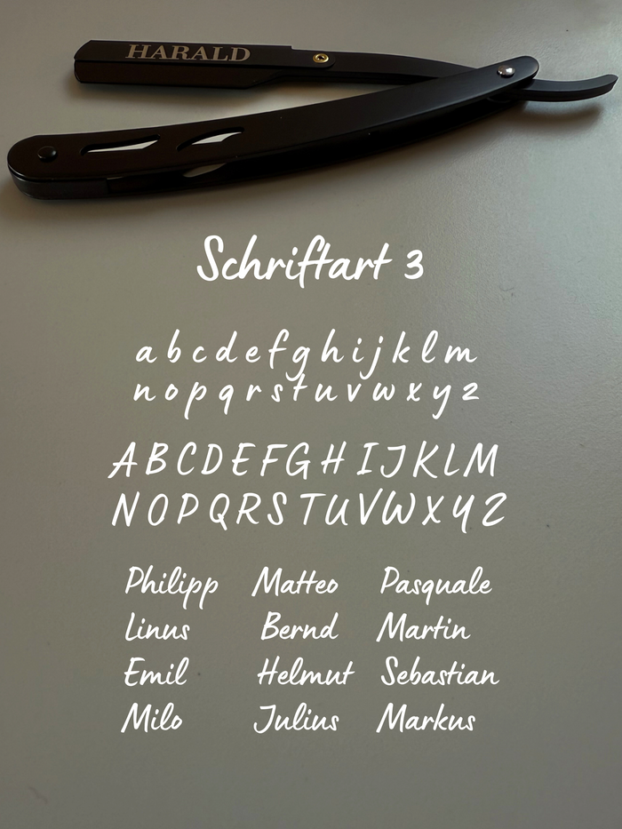 Personalisiertes Rasiermesser mit Gravur | Rasiermesser mit Namen inkl. Etui & Klingen